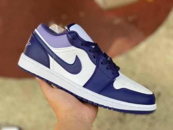 aj1 blanc et violet bas Air Jordan 1 Low AJ1 blanc et violet chaussures de basket-ball rétro basses 553558515