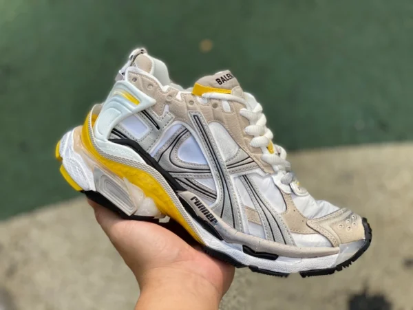 Balenciaga 70 blanc marron jaune M pur original Balenciaga Runner Grafhti maille à lacets coupe basse sports et loisirs