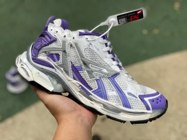 Balenciaga 7.0 blanc violet M pur original Balenciaga Runner Grafhti maille dentelle coupe basse sports et loisirs