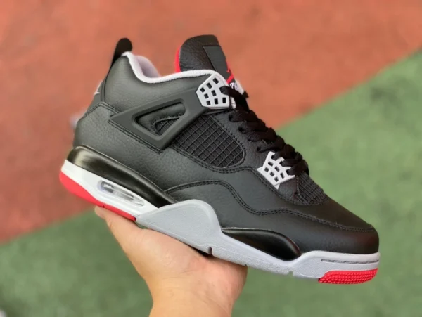 aj4 cuir noir et rouge Air Jordan 4 "Bred Reimagined" FV5029-006