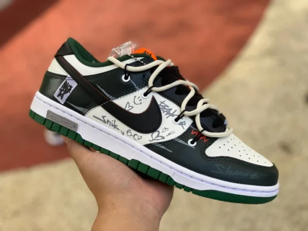 Dunk strap blanc noir vert Nike Dunk Low Retor orange vert baskets basses rétro de sport et de loisirs DD1391-300