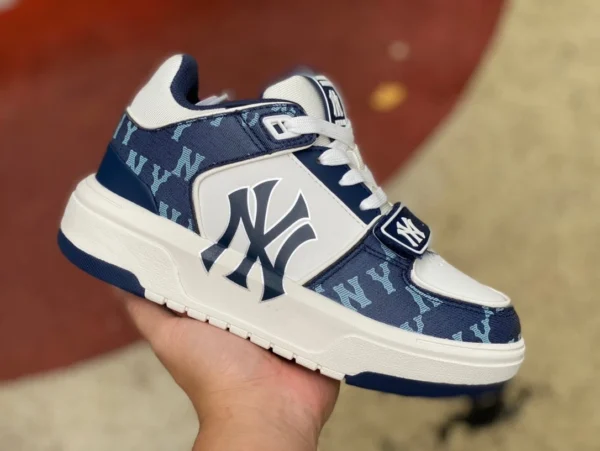 MLB denim blanc et bleu MLB new NY presbytie mode polyvalent et confortable hommes et femmes couple baskets de sport et de loisirs 3ASXCDN3N