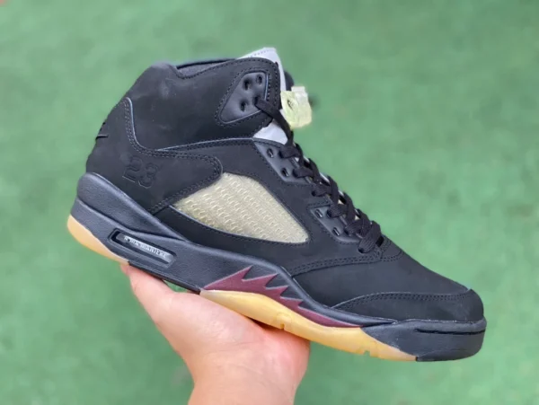 aj5amm pièce coupée noir et rouge pur original A Ma Maniére x Air Jordan 5 AJ5 noir et rouge fd1330-001