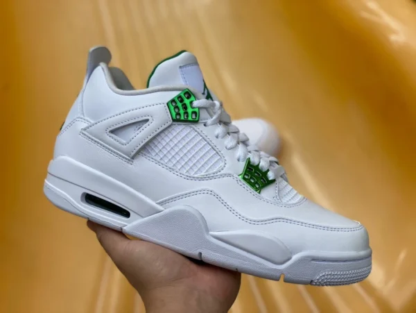 aj4 blanc vert métal canal version originale Air Jordan 4 AJ4 blanc vert métal boucle couple chaussures de basket CT8527-113