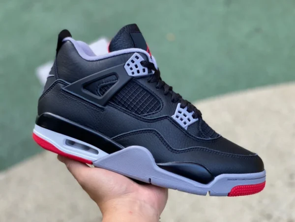 aj4 cuir noir et rouge édition spéciale ljr produit Air Jordan 4 "Bred Reimagined" FV5029-006