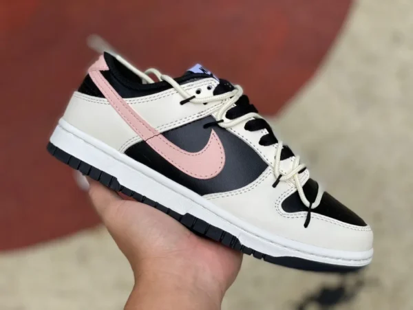 Dunk strap blanc et noir rose Nike Dunk Low Retor baskets basses de sport et décontractées rétro FD1232-001