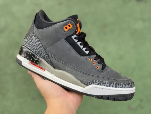 aj3 peur cp pur original Air Jordan 3 "Fear" AJ3 gris noir rétro chaussures de basket CT8532-080