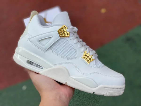 aj4 boucle dorée blanc pur original Air Jordan 4 "Metallic Gold" AQ9129-170