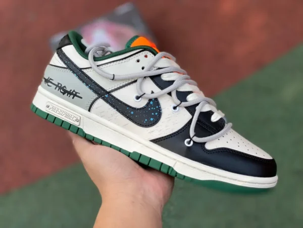 Dunk straps noir et blanc gris et vert baskets basses Nike Dunk Low DD1391-300