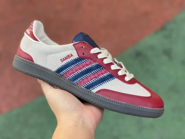 Baskets Adidas rouge gris bleu Samba adidas originals Samba &th Street tendance décontracté antidérapant résistant à l'usure bas