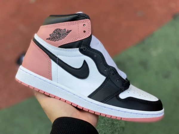 aj1 Blanc Noir Rose Sale Rose Pure Original Air Jordan 1 Retro High Rust Pink High Top Blanc Noir Rose 861428-101