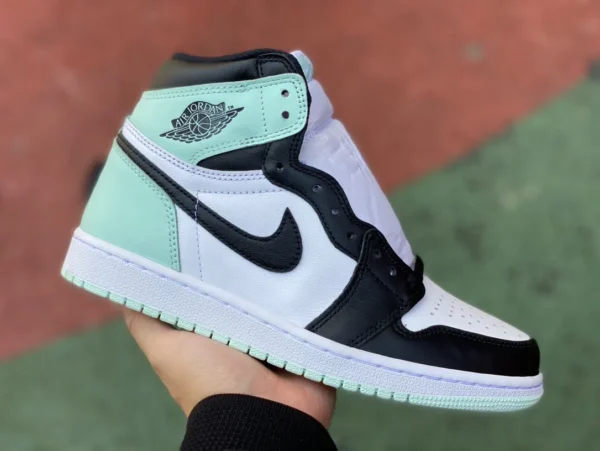 aj1 menthe vert noir et blanc vert pur original Air Jordan 1 Retro High lgloo haut 861428-100