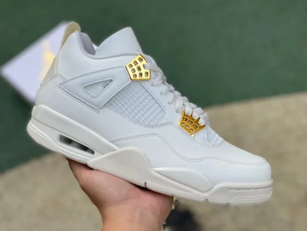 aj4 boucle dorée blanc s2 pur original Air Jordan 4 "Metallic Gold" AQ9129-170