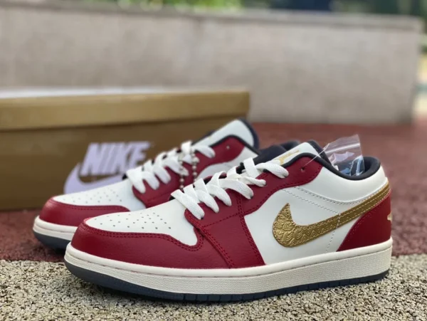 aj1 Year of the Dragon blanc et rouge bas Air Jordan 1 Low CNY AJ1 blanc et rouge Year of the Dragon bas pour hommes FJ5735-100