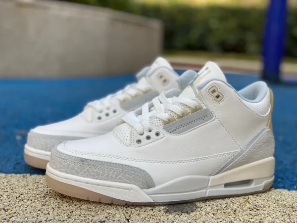 aj3 blanc gris jaune cuir première couche Air Jordan 3 "vory" fj9479-100