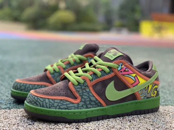 Dunk marron vert tournesol Dunk Low SB QS "DE LA SOUL" motif d'éclatement de tournesol 789841-332