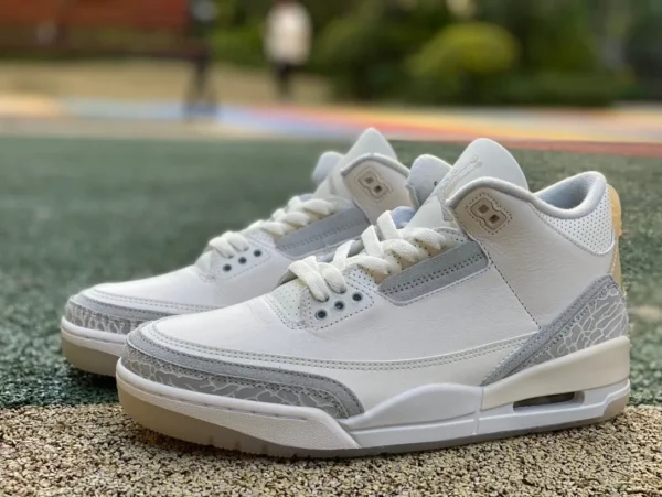 aj3 blanc gris jaune ivoire pur original Air Jordan 3 "vory" Retro Hide And Sneak FJ9479-100