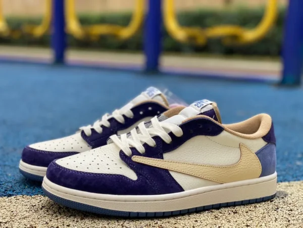 aj1 Barb Low Blanc Bleu Violet Tracis Scott x Air Jordan 1 Low Golf TS Joint Barb DN7866-808