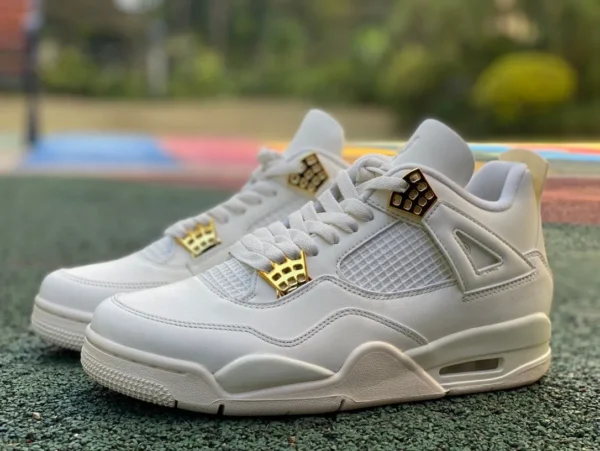 aj4 pure platine boucle cp pur original Air Jordan 4 blanc résistant à l'usure anti-dérapant respirant rétro mi-haut chaussures de basket-ball AQ9129-170