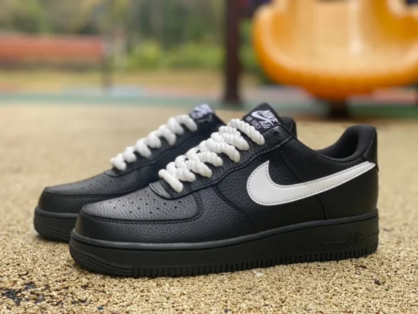 Air Force AF1 corde de chanvre noir et blanc Nike/Nike Air Force 1 BY YOU baskets résistantes à l'usure de sport décontractées à la mode