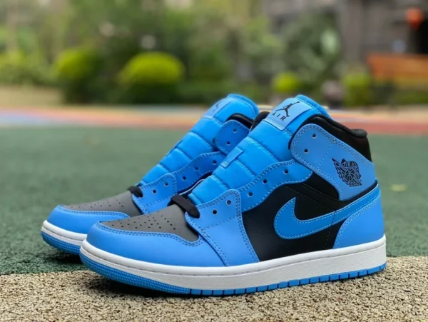 aj1Mid bleu et noir pur original Air Jordan 1 Mid AJ1 bleu et noir mi-haut chaussures de basket-ball rétro résistantes à l'usure DQ8426-401