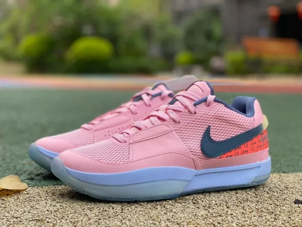 Morant 1ère génération rose bleu destructeur du monde pur original Nike Ja1 moyen rose doux Morant 1ère génération chaussures de basket-ball basses réelles FV1282-600