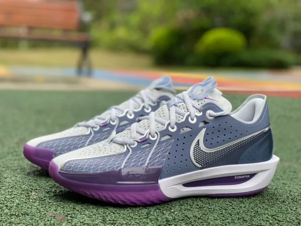 GT3.0 gris violet s2 pur original Nike Air Zoom GT Cut 3 EP tête ronde confortable absorption des chocs antidérapant bleu gris DV29