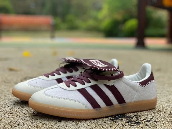 Adidas Dexun Blanc Marron Wales Bonner x Samba Dexun Chaussures Blanc Marron Crinière Rétro Baskets Basses Décontractées IE0586