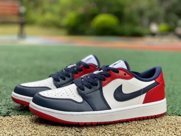 aj1 golf bleu et rouge orteil DT pur original Air Jordan 1 Low Golf AJ1 bleu et rouge rétro chaussures de basket-ball DD9315-113