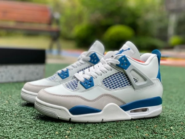 aj4 blanc et bleu pièce réelle pour femme pur original Air Jordan 4 AJ4 blanc et bleu version 2024 chaussures de basket-ball rétro FV5029-141