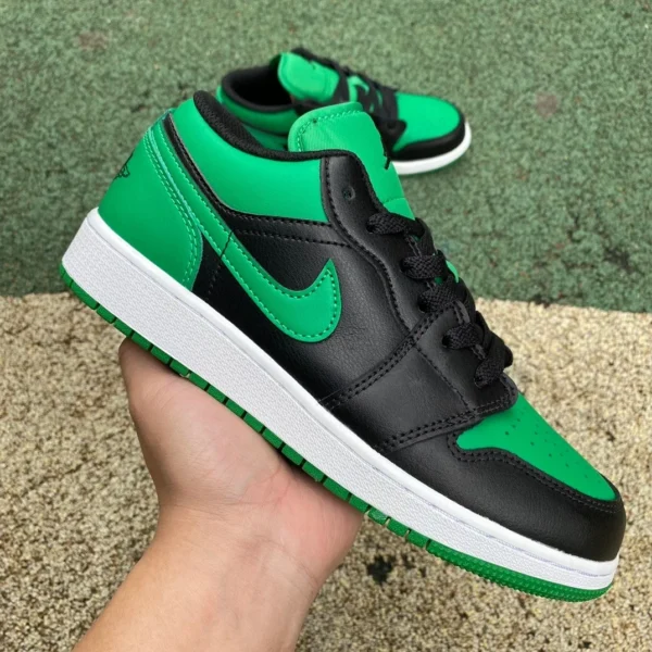 aj1 noir et vert faible DT pur original Nike Air Jordan 1 Low noir et vert orteil AJ1 chaussures de basket-ball 553560-065