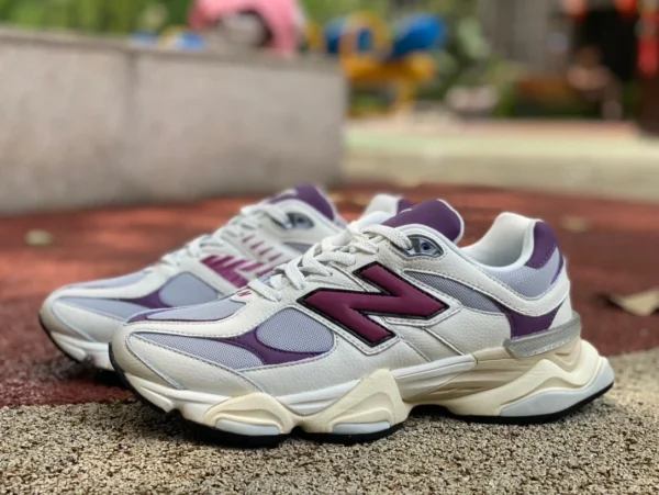 NB9060 blanc gris violet pur original New Balance NB9060 série nouvelles chaussures de sport et décontractées basses pour hommes et femmes chaussures de course U9060ESC