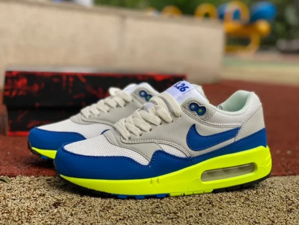 Max1 Blanc Gris Bleu Vert Nike Air Max 1 Low-top Retro Casual Chaussures de course HF2903-100