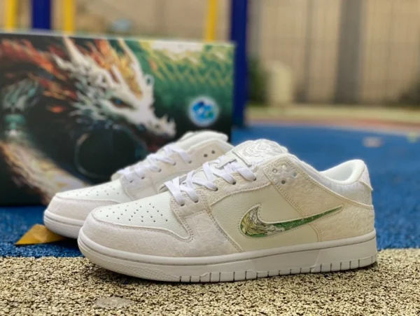 Dunk Pure White Year of the Dragon Limited Nike Dunk Low Year of the Dragon Ao Bingsan Taizi baskets basses décontractées DV0831-101