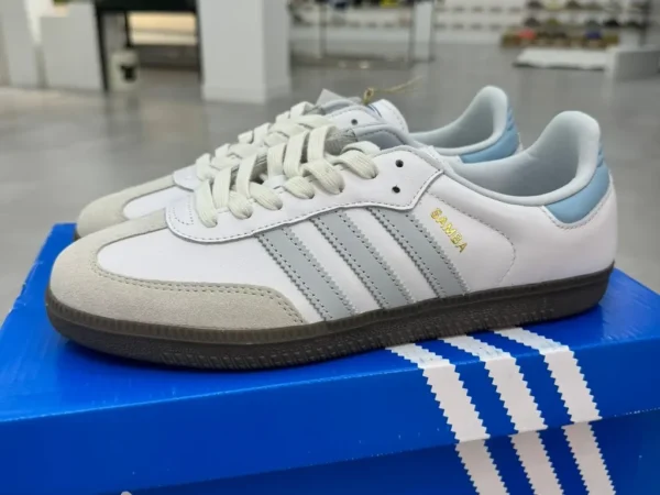 Adidas Originals - Samba Vegan - Chaussures d'entraînement Samba ID2055 - Blanc, gris et bleu