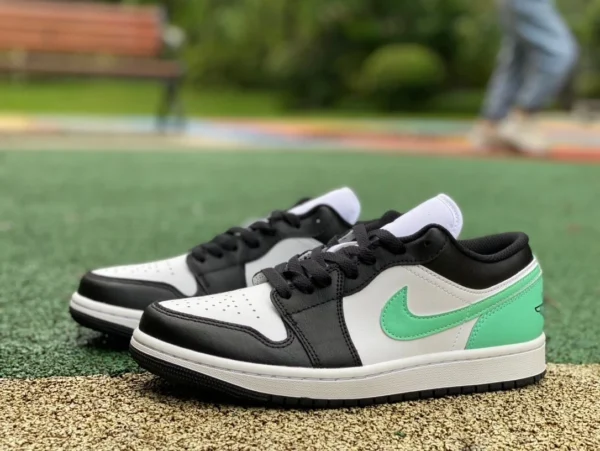 aj1 bas noir et blanc vert bas pur original Air Jordan 1 Low AJ1 blanc et vert bas chaussures de basket-ball de sport rétro 553558-131