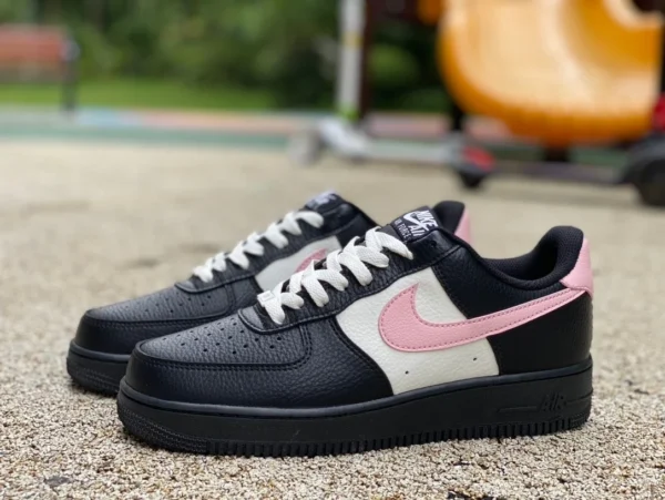 Air Force AF1 noir et blanc rose Nike/Nike Air Force 1 BY YOU baskets résistantes à l'usure de sport décontractées à la mode