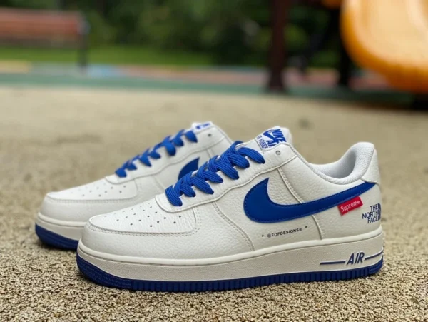 Air Force AF1 blanc et bleu north sup suprême x Nike/Nike Air Force 1 BY YOU baskets résistantes à l'usure de sport décontractées à la mode