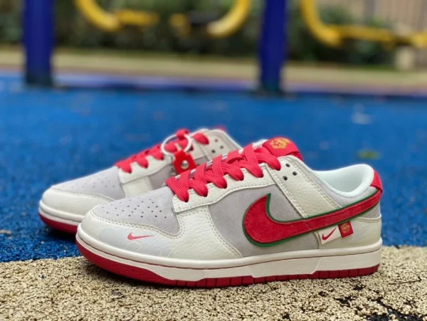 Dunk blanc rouge gris Année du Dragon édition limitée Nike Dunk Low Année du Dragon Ao Bingsan Prince baskets basses décontractées CR8033-506