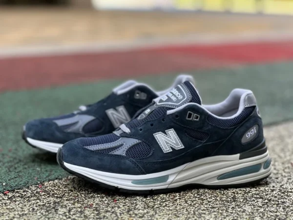 NB991v2 bleu marine président pur original New Balance NB991 V2 bleu marine chaussures de course rétro tendance coupe basse pour hommes et femmes U991NV2