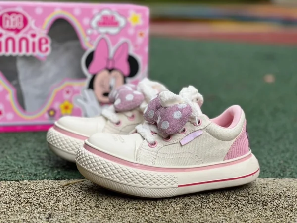 Converse co-branded Disney blanc rose Disney/Disney × OLD ORDER chaussures à gros orteils Mickey Mouse chaussures basses en toile