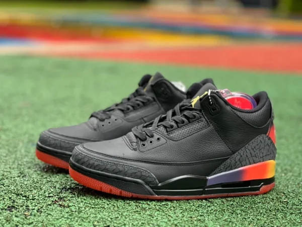 aj3 pièce coupée arc-en-ciel noir pur original J Balvin x Jordan Air Jordan 3 "Rio" arc-en-ciel noir FN0344-00