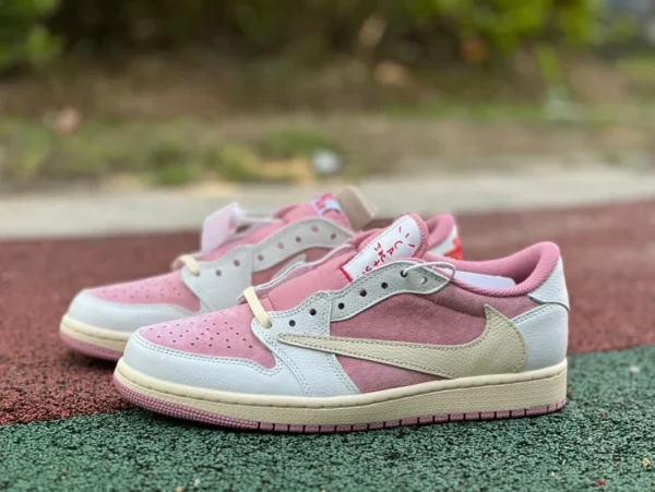 aj1 barb bas haut poudre blanche Travis Scott x Air Jordan 1 Low barb bas haut DM7886-600