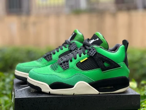 aj4 canard noir et vert Air Jordan 4 Manila chaussures de basket rétro noir et vert