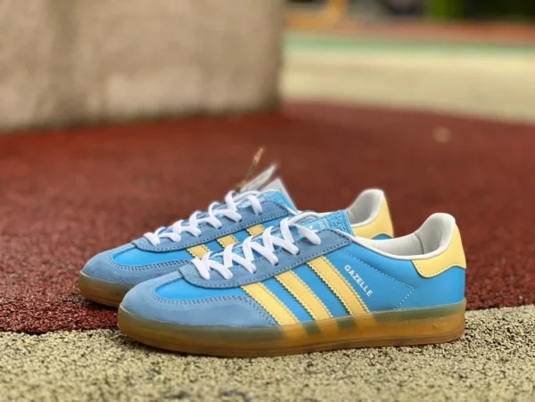 Adidas entraînement bleu et jaune Adidas trèfle GAZELLE classique polyvalent tendance rétro moral chaussures d'entraînement IE2960