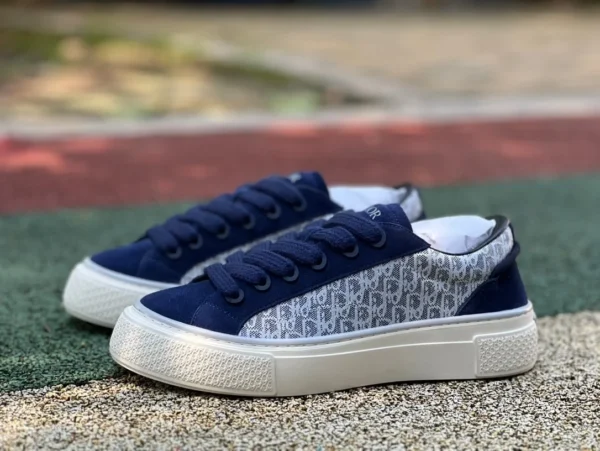 Dior B33 bleu et blanc DIOR Dior B33 baskets mode à lacets bout rond pour homme