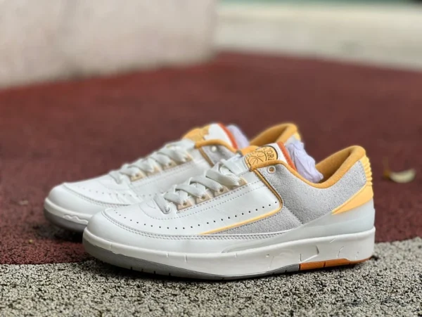 aj2 gris blanc orange faible Air Jordan 2 Low 2 AJ2 gris blanc orange chaussures de basket rétro DV9956-118