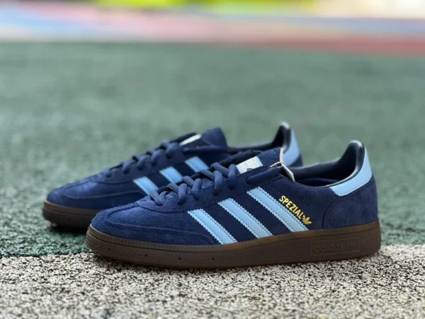 Adidas originals bleu et marron s2 pure original adidas originals Handball bleu et marron De Xun chaussures à semelle en caoutchouc BD7633