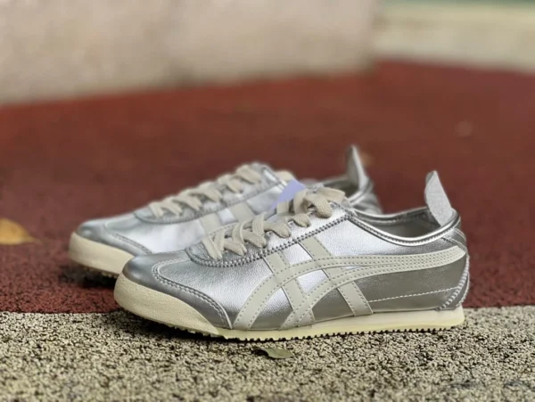 Onitsuka Tiger liquide argent métal pur original Onitsuka Tiger MEXICO 66 planche basse