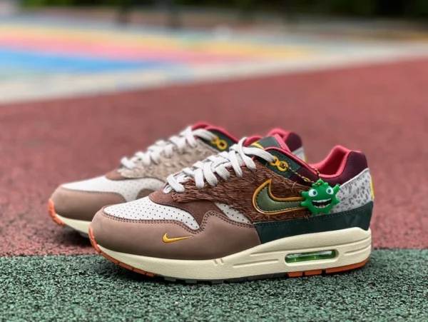 Max1 Ds joint marron gris marron Division Street x Nike Air Max 1 chaussures de course basses respirantes confortables et simples résistantes à l'usure marron gris HQ2639-100